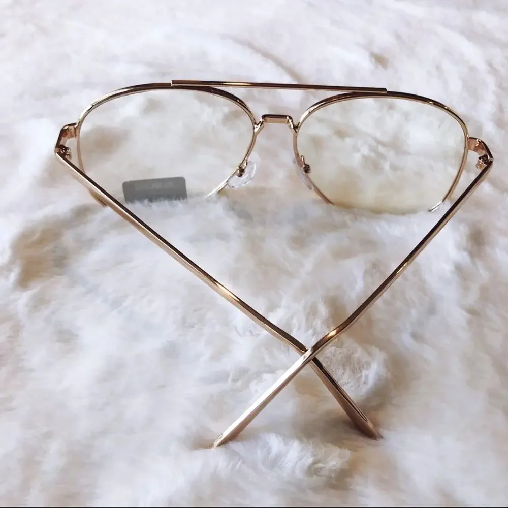 Jane Gold Aviator Computer Blue Light Glasses
